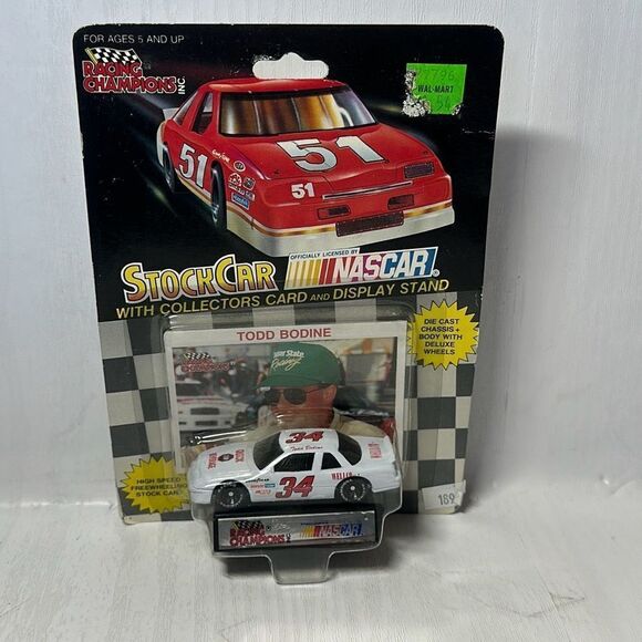 1992 Racing Champions NASCAR Todd Bodine #34 w/collectors card and stand - Picture 1 of 4